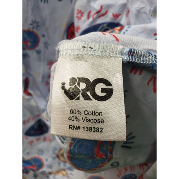 Rowdy Gentleman Hawaiian Shirt Men's L Light Blue Sombrero Print Cotton Viscose - Picture 4 of 7